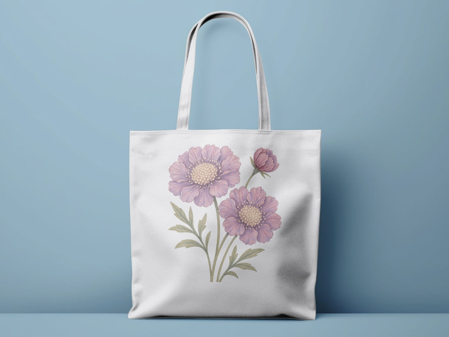 Floral Design Tote Bag with Purple Flowers product type
