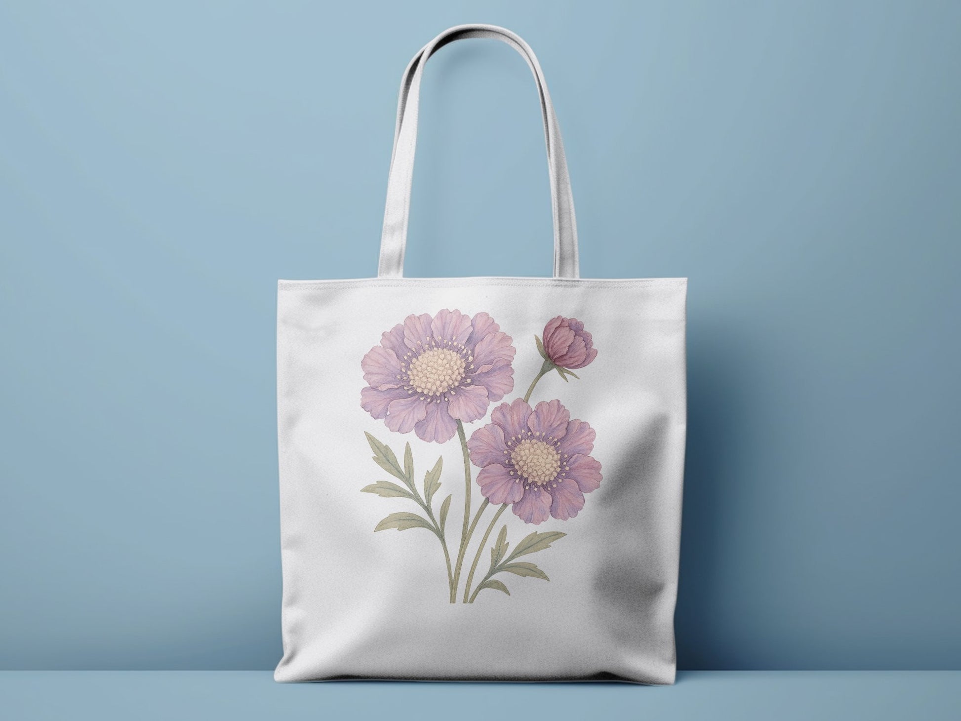 Floral Design Tote Bag with Purple Flowers product type