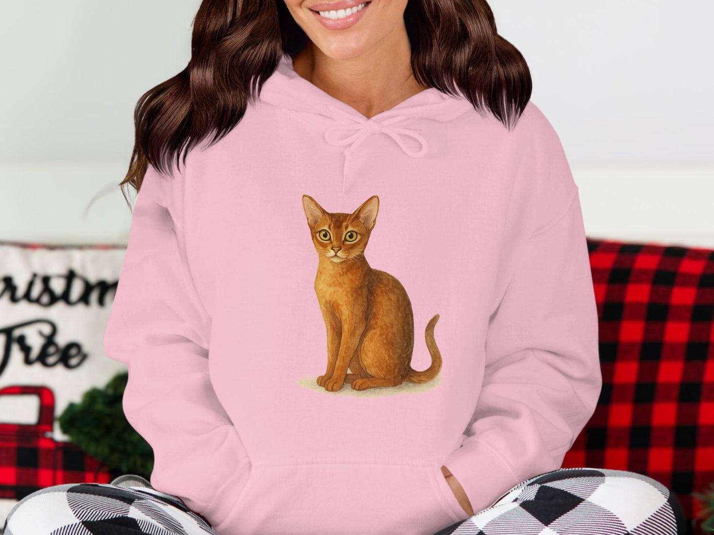 Cute Cat Print Pink Hoodie Cozy and Warm Product Type