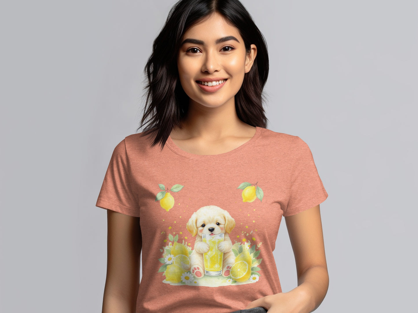 Cute Puppy with Lemons Graphic Women's T-Shirt product