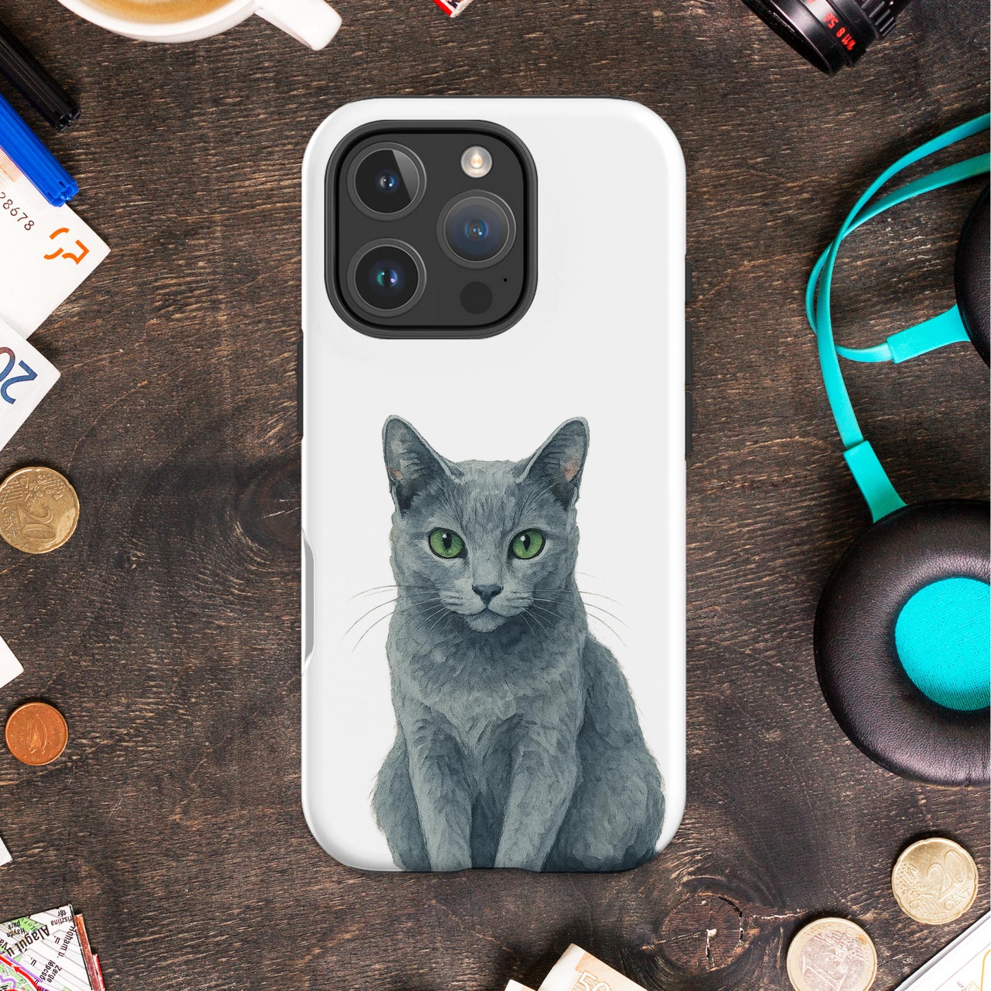 Cat with Green Eyes iPhone Protective Case product