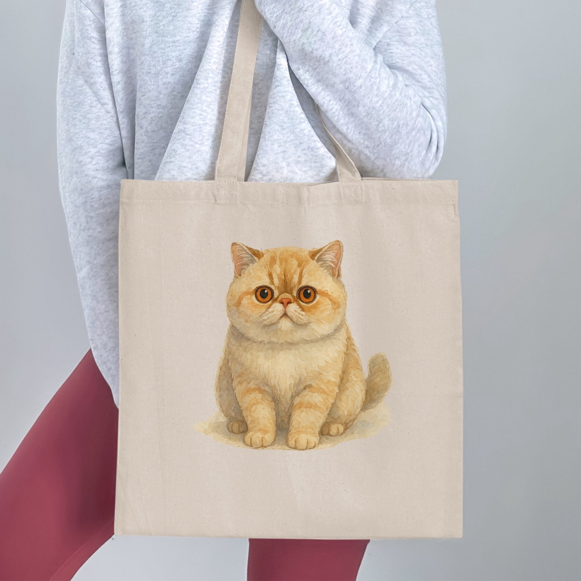 Adorable Big-Eyed Kitten Print Reusable Tote Bag product type