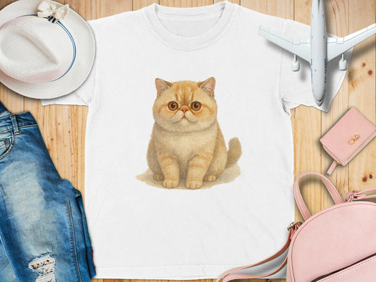 Cute Cat Print T-Shirt for Cat Lovers Novelty Clothing Product