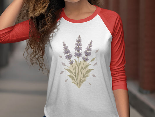 Beautiful Lavender Print Women's Baseball Shirt product type