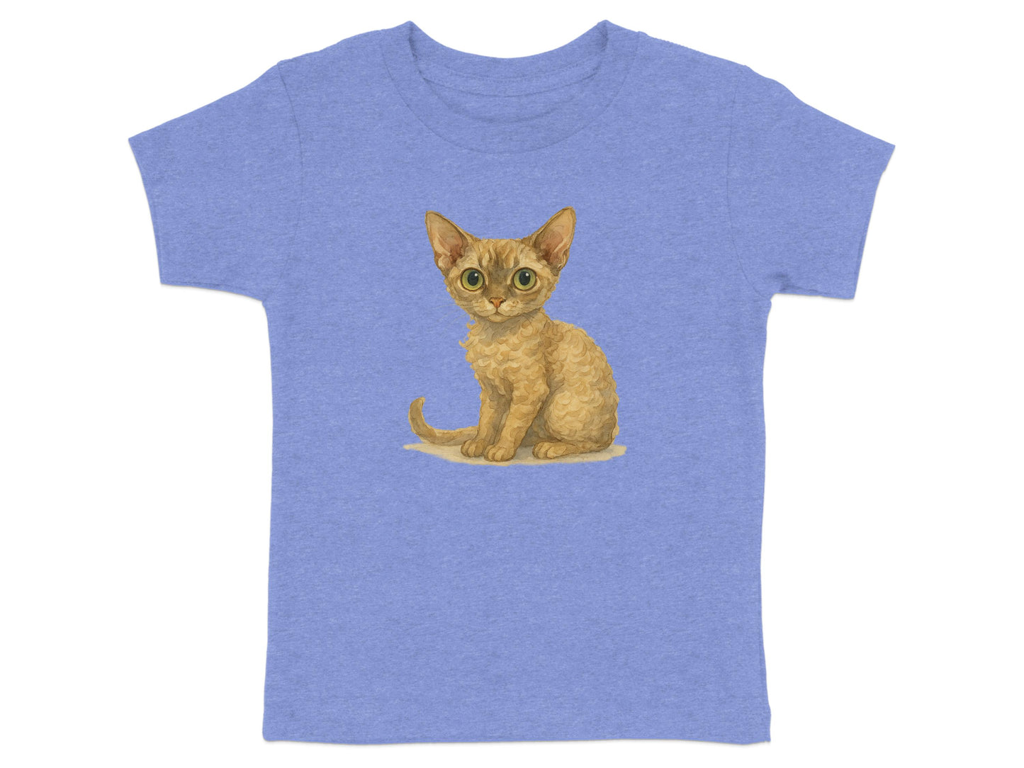 Cute Kitten Printed Graphic Blue Kids T-Shirt product type