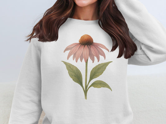 Floral Botanical Print Sweatshirt Stylish Apparel product