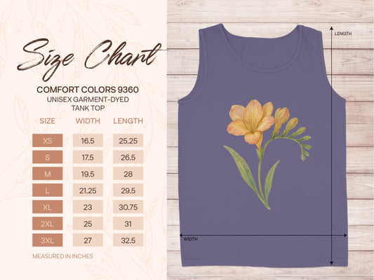 Floral Print Unisex Garment-Dyed Sleeveless Tank Top product
