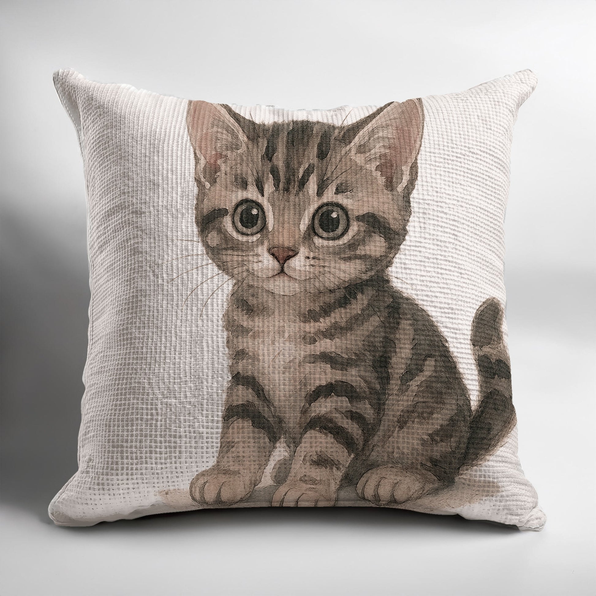 Cute Tabby Kitten Print Throw Pillow product