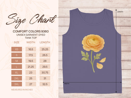 Yellow Flower Design Unisex Garment-Dyed Tank Top product