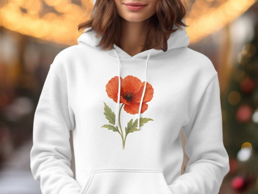 Vibrant Red Poppy Flower Design Hoodie product type