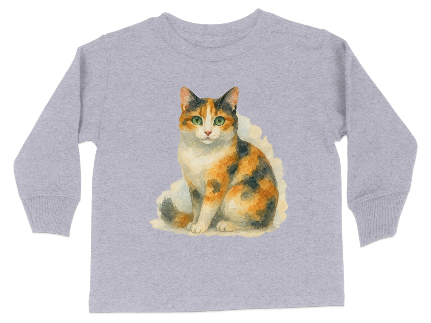 Colorful Cat Illustration Kids Long Sleeve Shirt product type