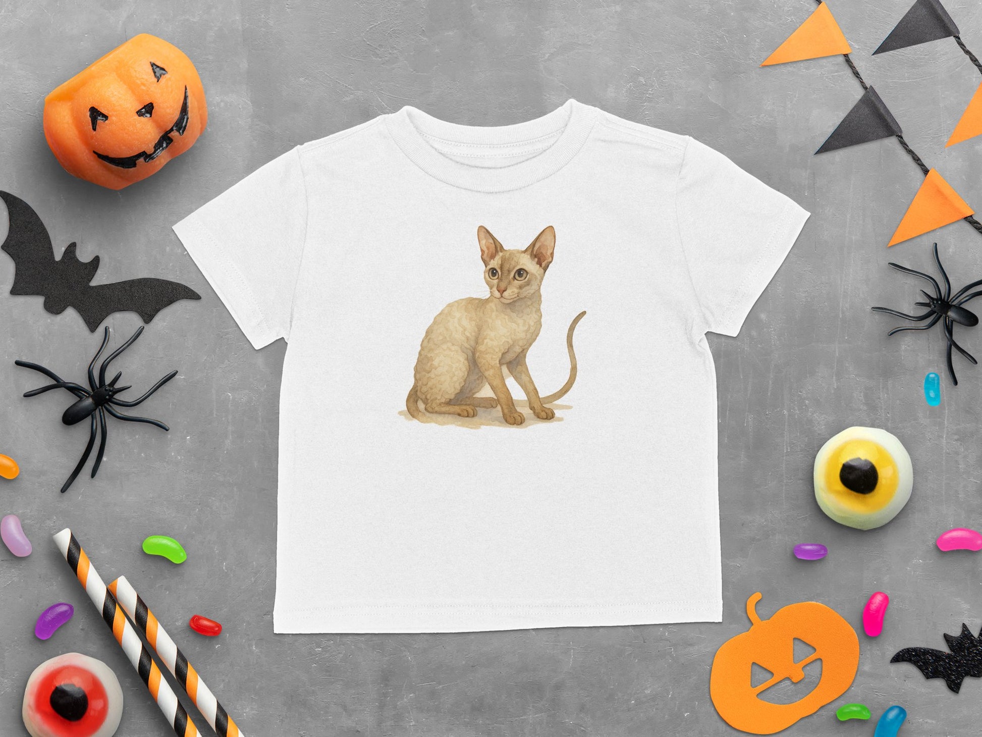 Halloween Cat Illustration Graphic Kids T-Shirt product type