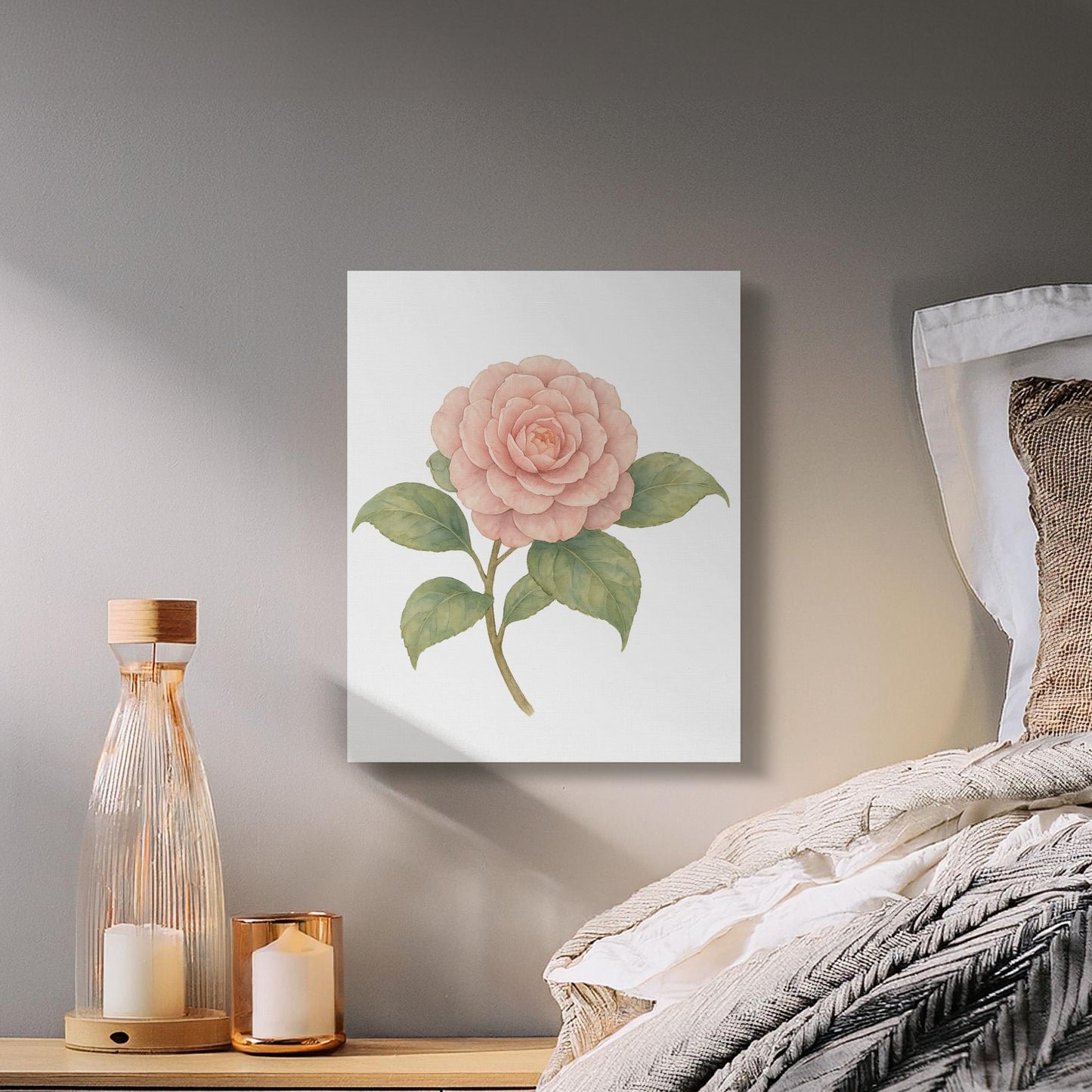 Vintage Pink Rose Wall Art Canvas Print Home Décor product type