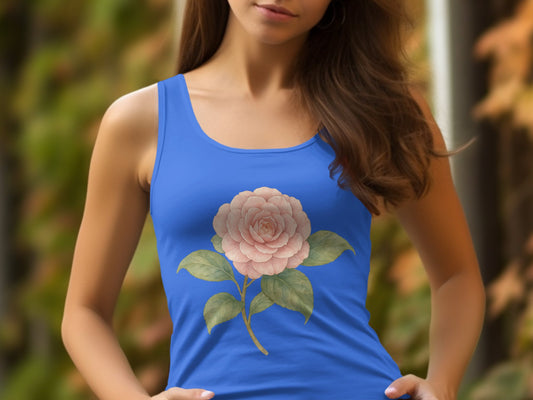 Beautiful Blue Tank Top with Floral Design product