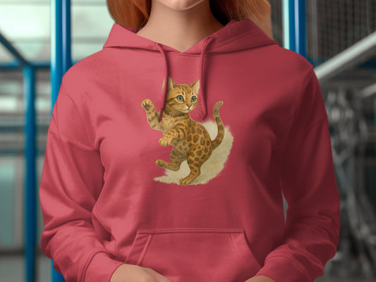 Cute Artistic Leopard Cat Design Hoodie product