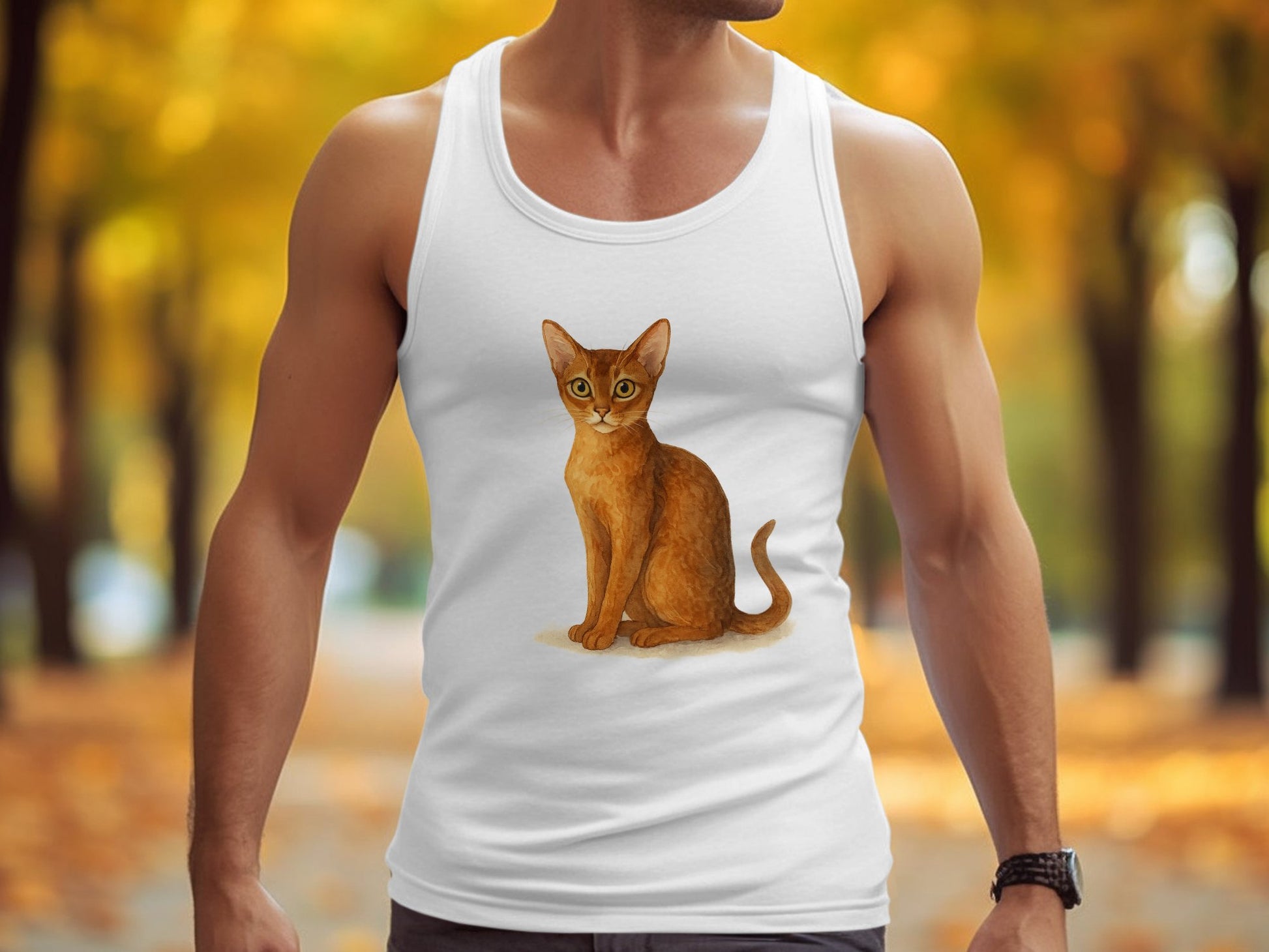 Charming Cat Art Print on Sleeveless Tank product type
