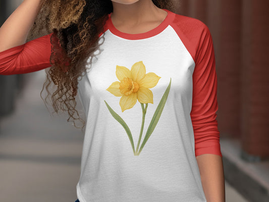 Vibrant Yellow Daffodil Baseball Tee Casual Product