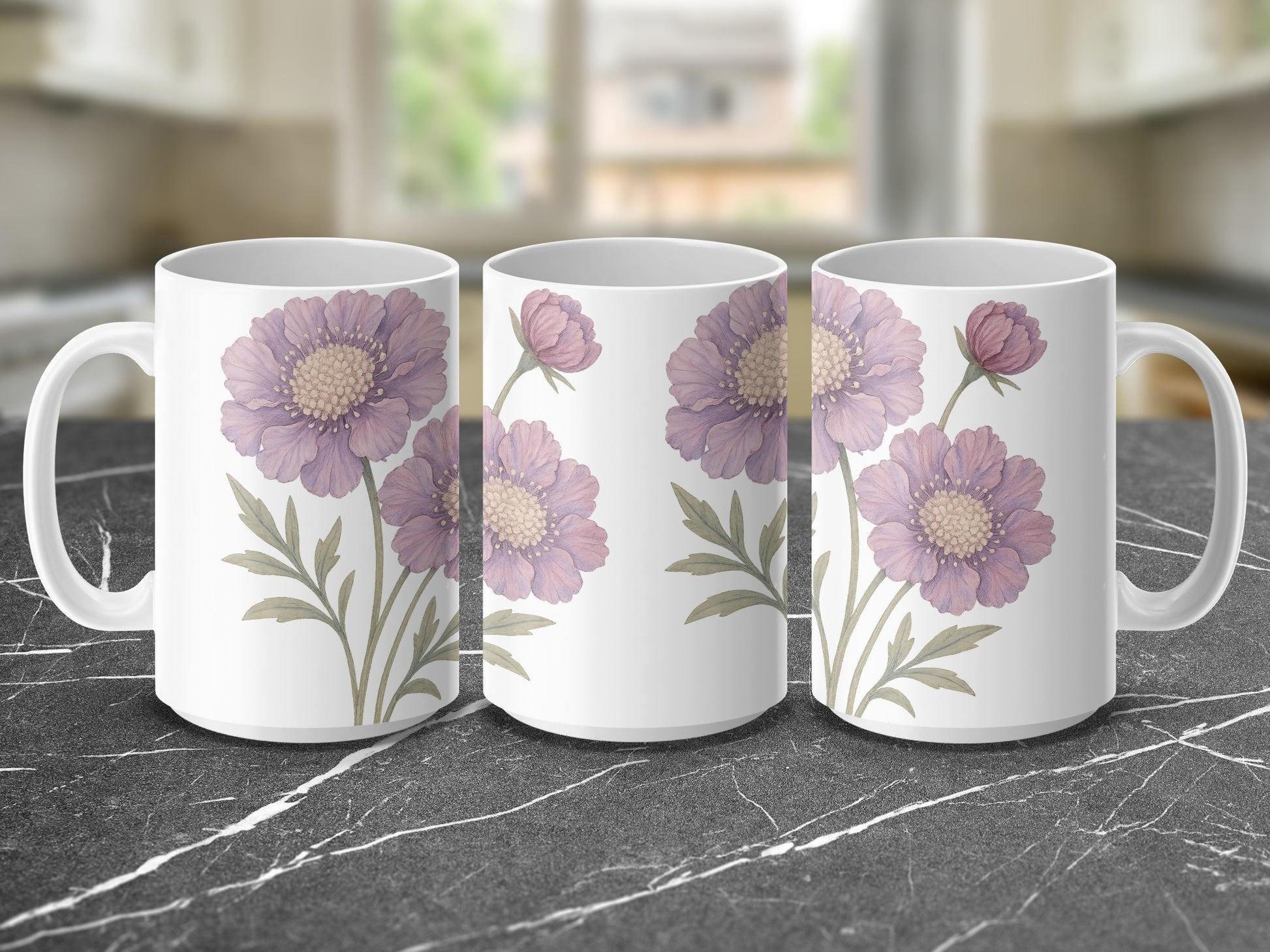 Beautiful Floral Design on White Mug product