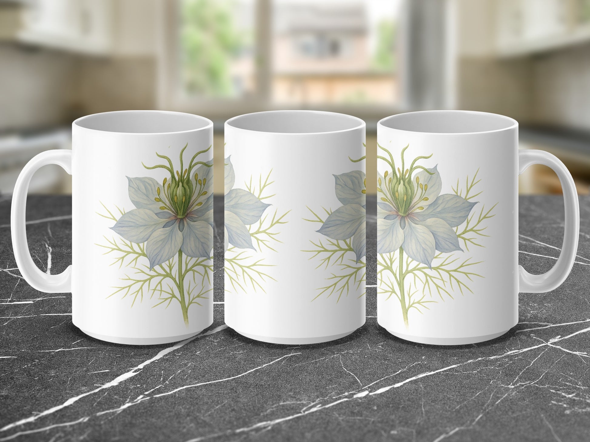 Floral Design Elegant White Mug Product Type