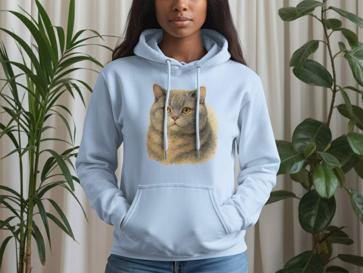 Cozy Cat Illustration Hoodie for Everyday Wear product type