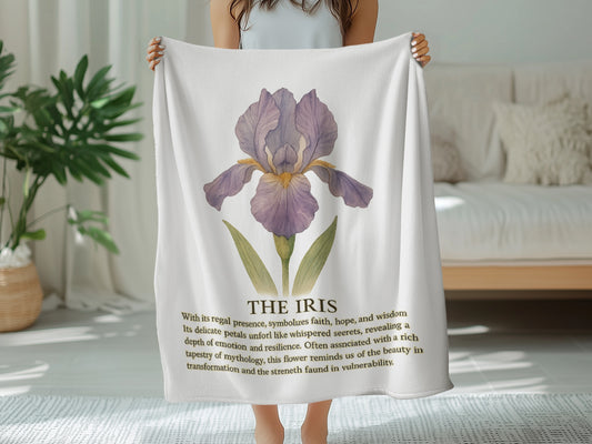 Iris Flower Inspiring Quote Throw Blanket product type