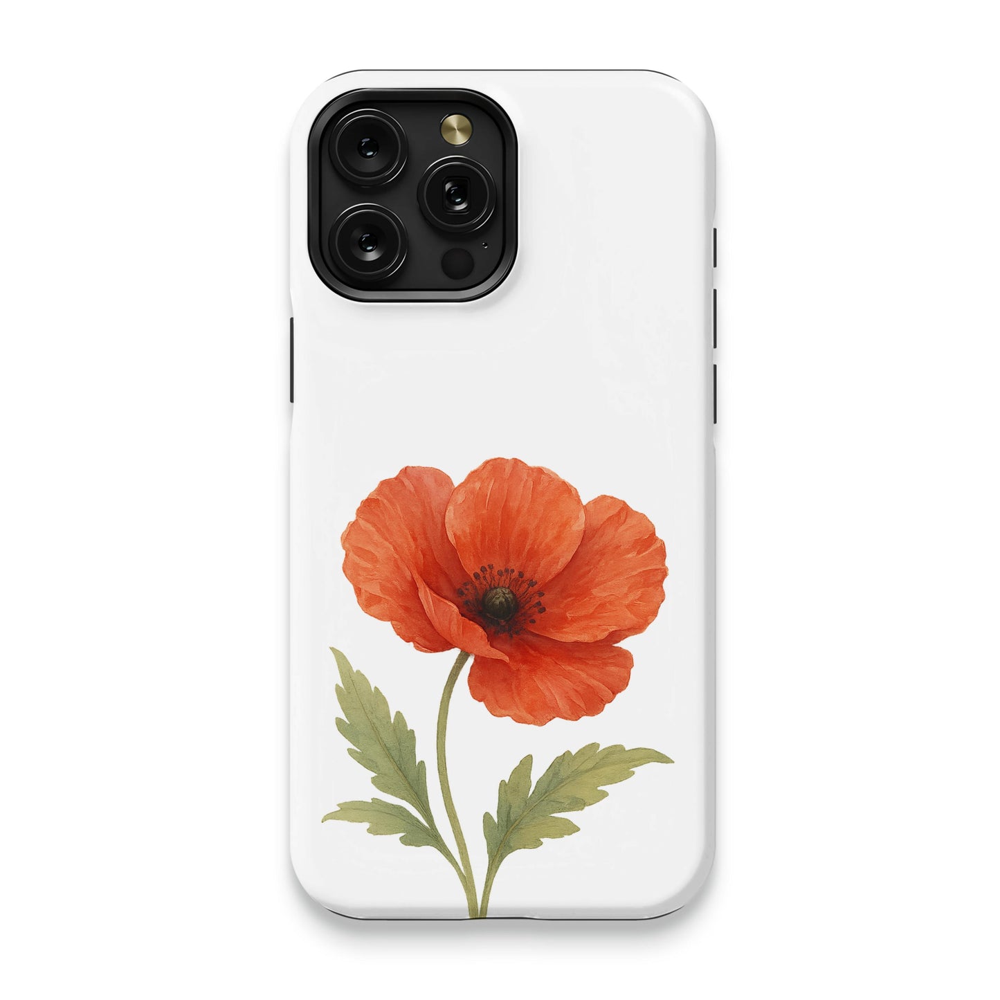 Beautiful Red Flower Design on White Background Phone Case Product