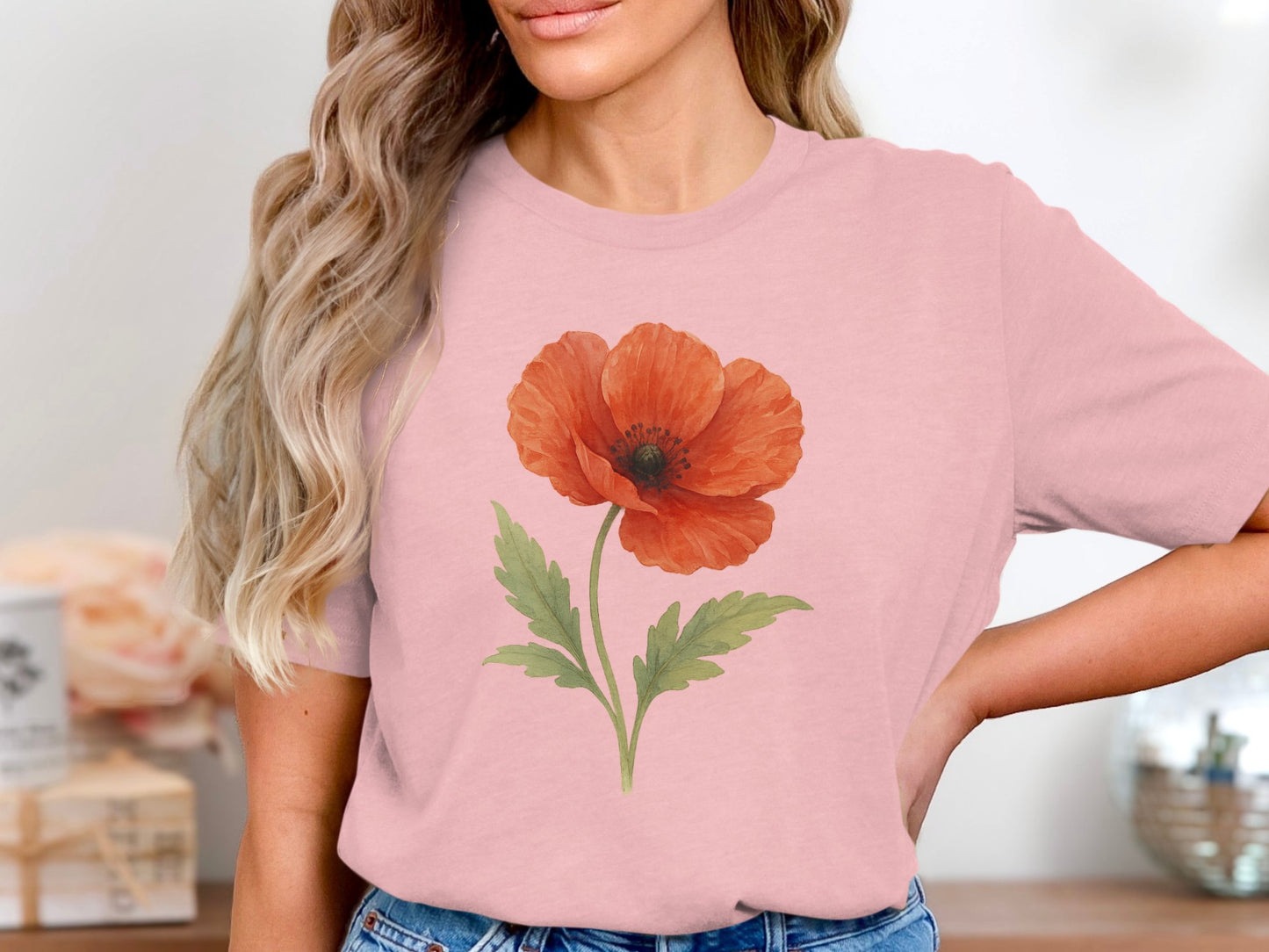 Beautiful Red Poppy Flower Graphic Printed T-Shirt product type