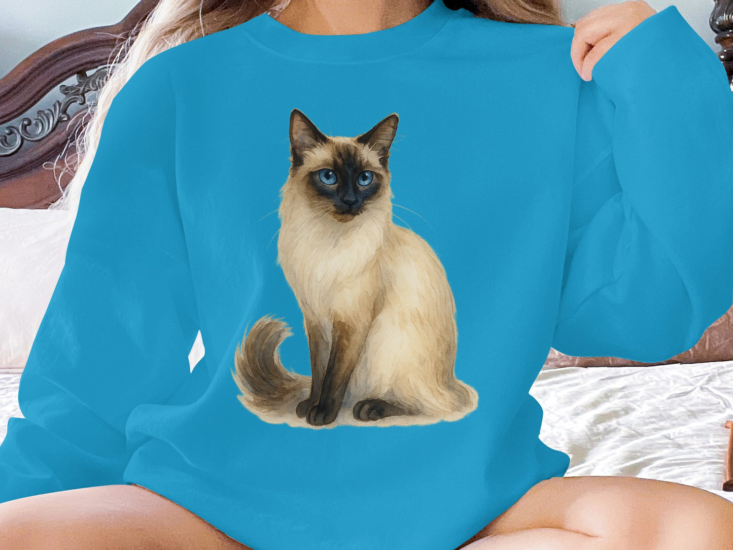 Beautiful Siamese Cat Printed Casual Wear Product Type