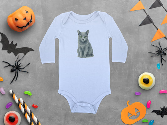 Cute Cat Print Halloween Long Sleeve Onesie product