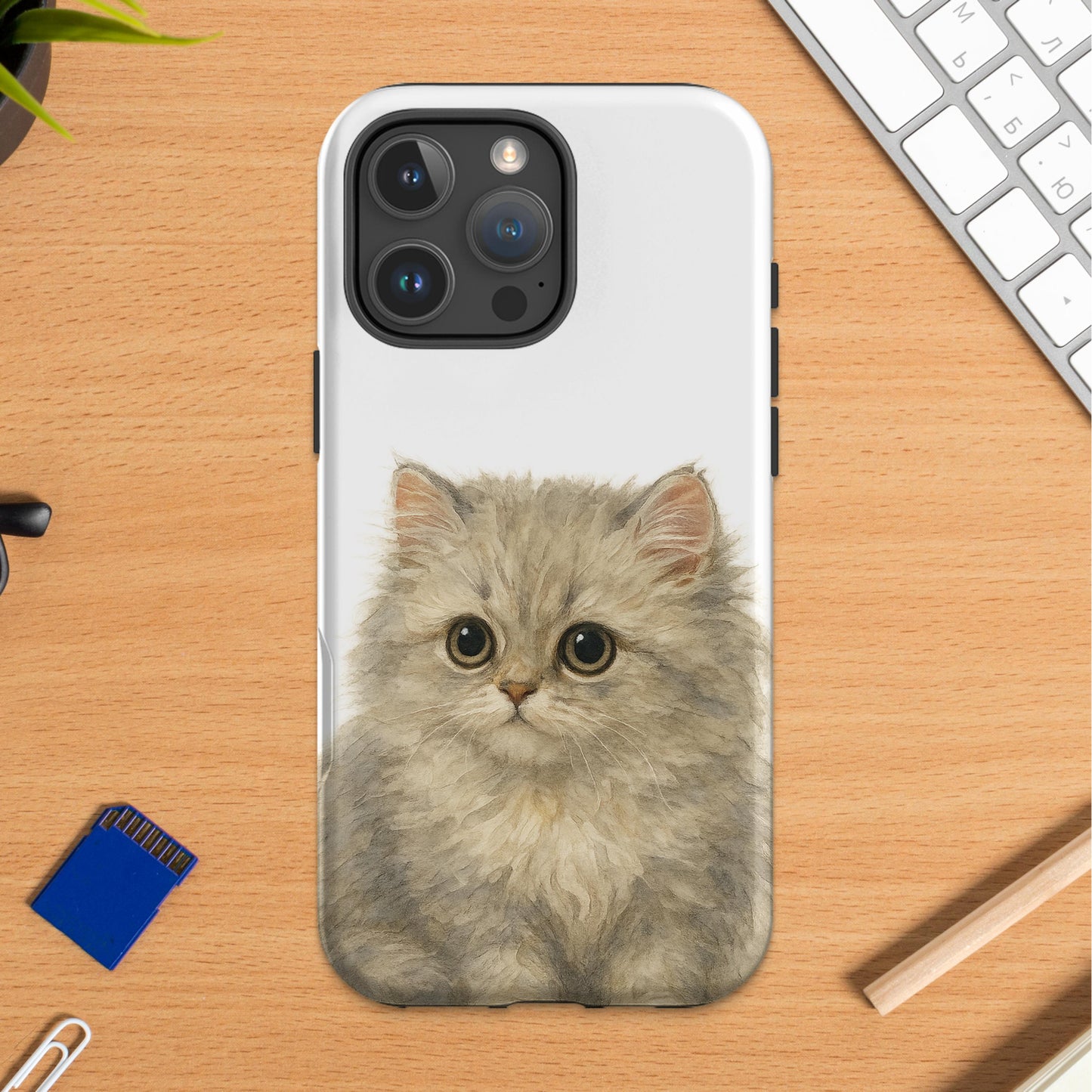 Cute Fluffy Kitten Design Printed Phone Case product type