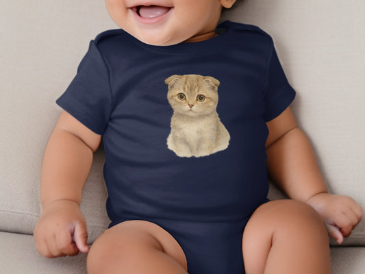 Adorable Baby Onesie with Cute Cat Print product type