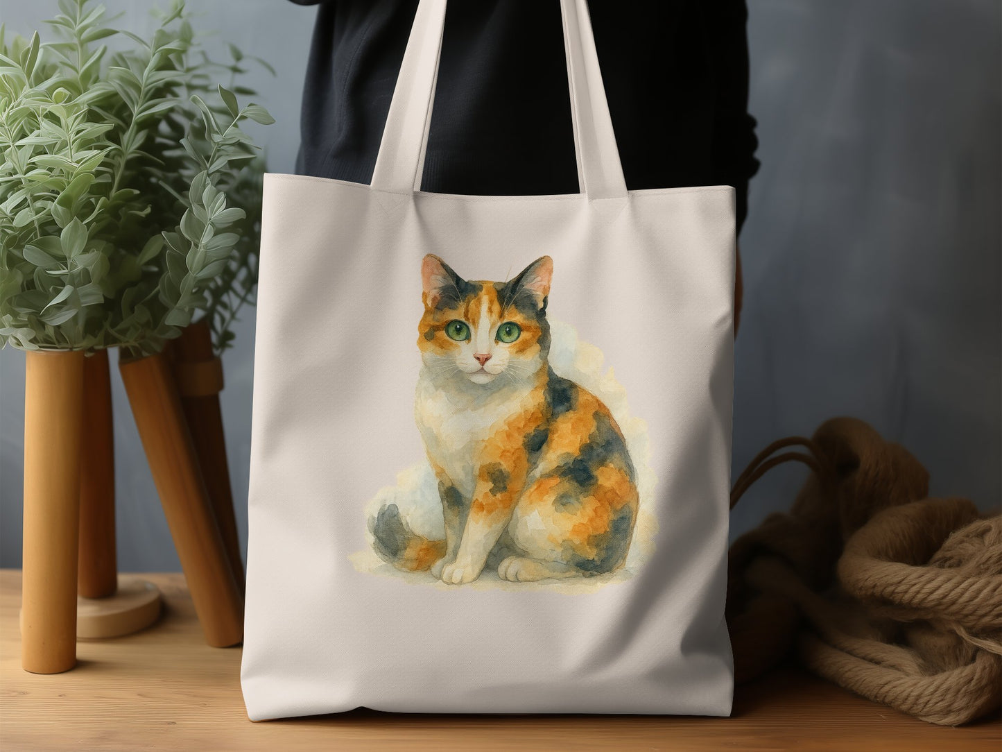 Beautiful Calico Cat Print Tote Bag Fashion Accessory Product