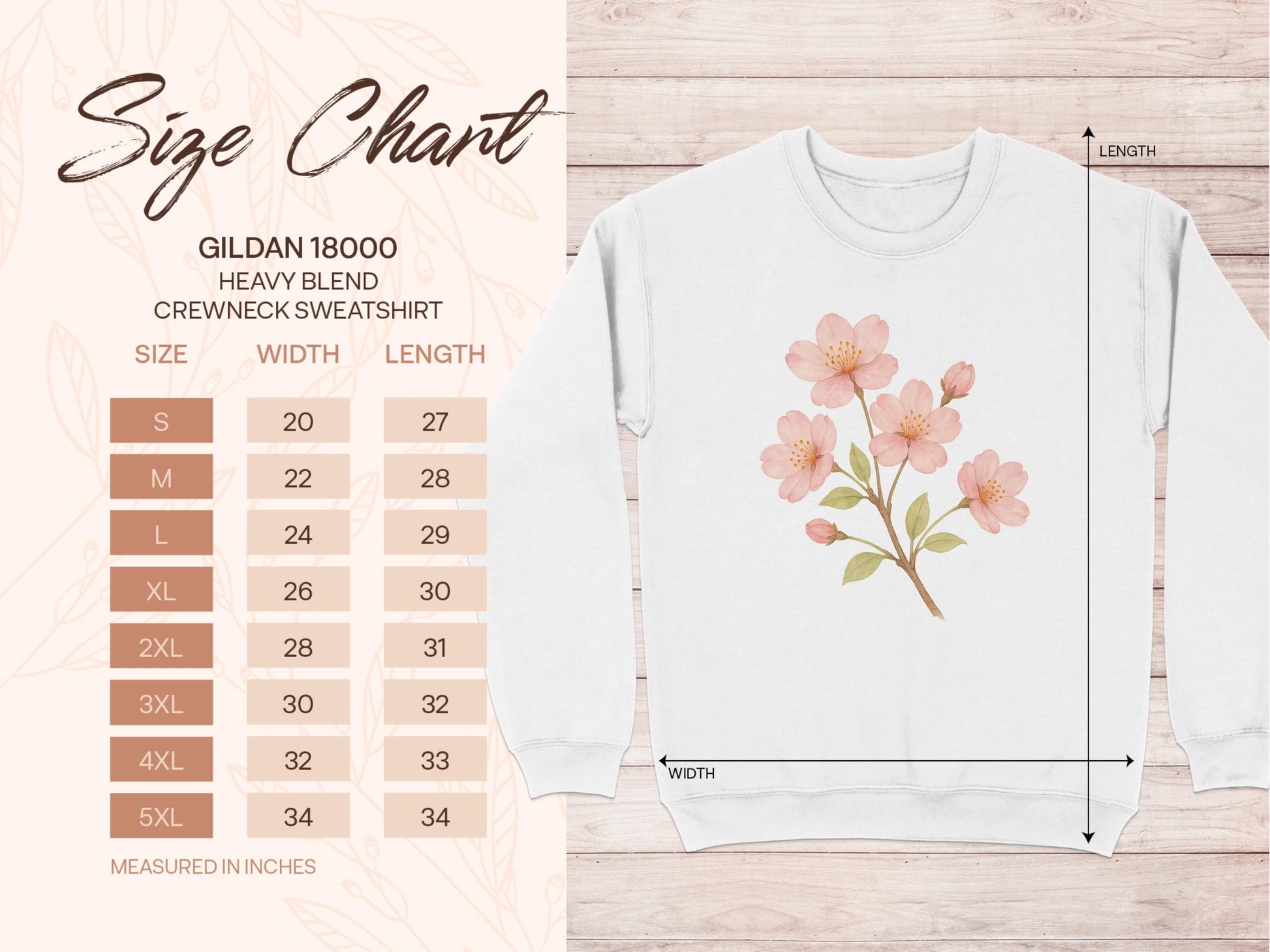 Pink Floral Design Printed Crewneck Sweatshirt product