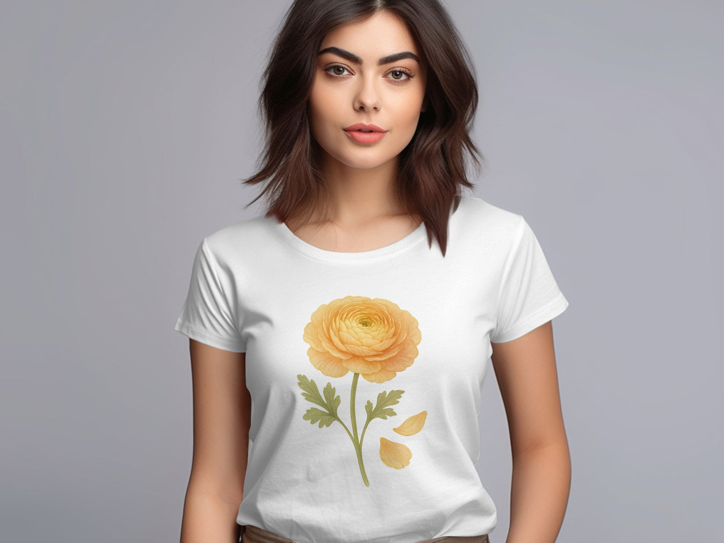 Floral Design Tee with Yellow Ranunculus product type