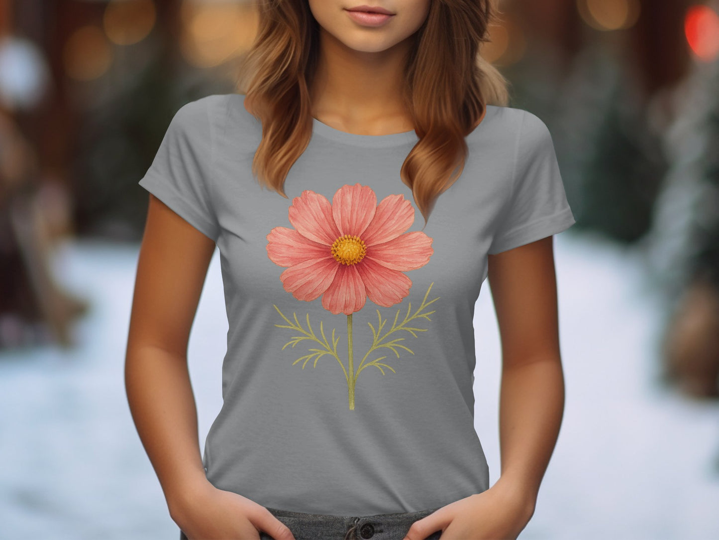 Beautiful Pink Flower Design Graphic T-Shirt product type
