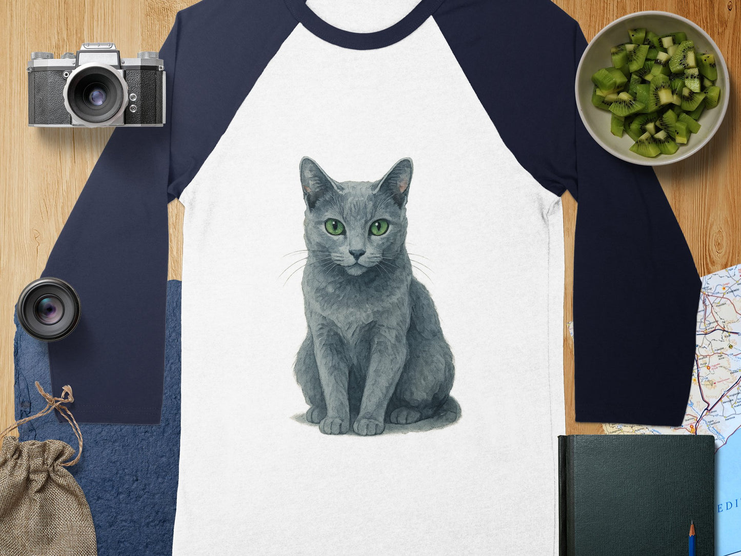 Cute Cat Graphic Long Sleeve Raglan T-Shirt product