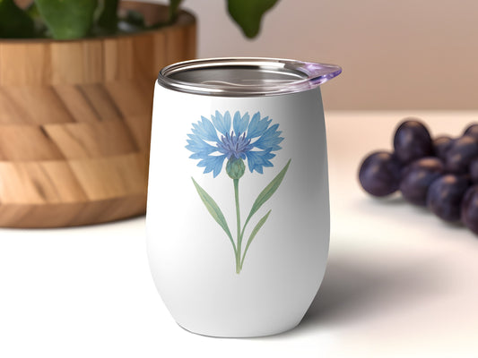 Attractive Floral Design White Travel Tumbler product