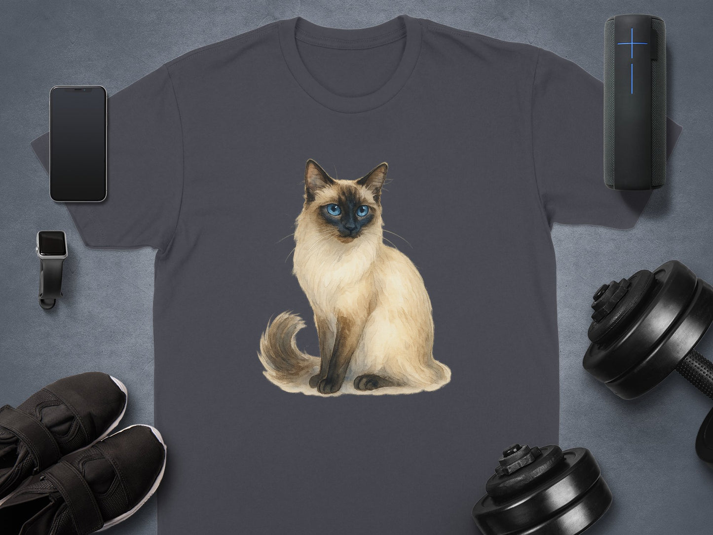 Stylish T-shirt with Siamese Cat Graphic product