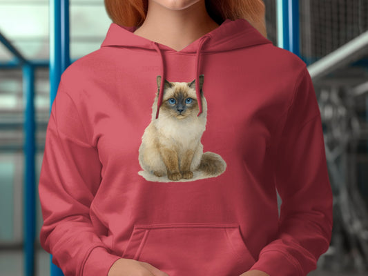 Cute Siamese Cat Hoodie Design for Casual Wear product