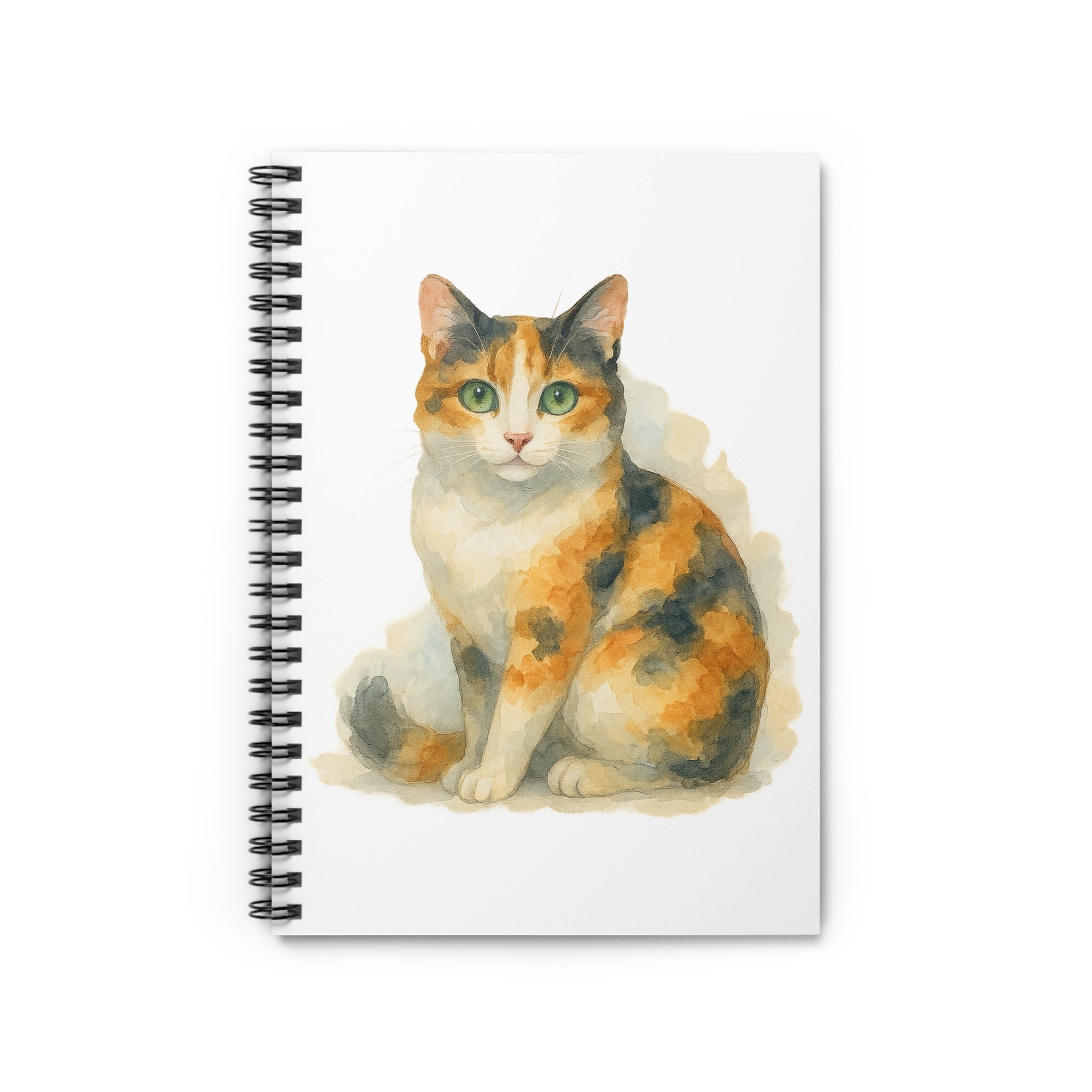Adorable Calico Cat Watercolor Art Spiral Notebook product