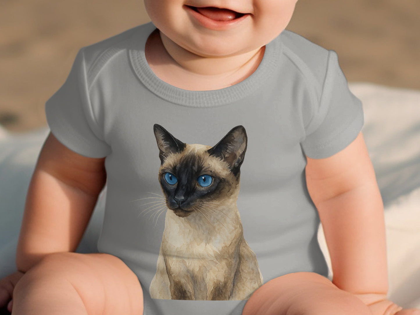 Cute Baby One-Piece with Adorable Cat Print product