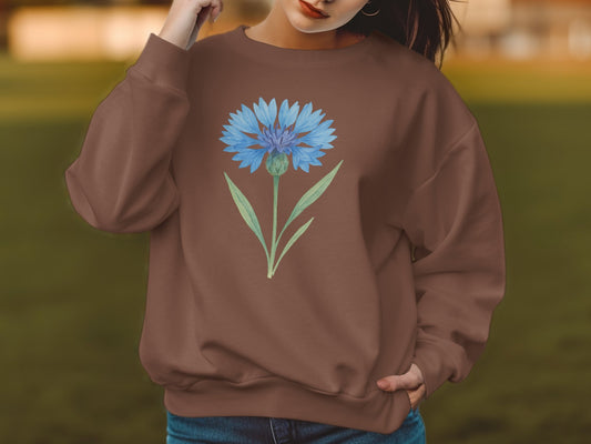 Beautiful Blue Flower Graphic Sweatshirt product