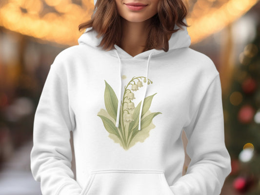 Elegant Lily of the Valley Printed Hoodie product type