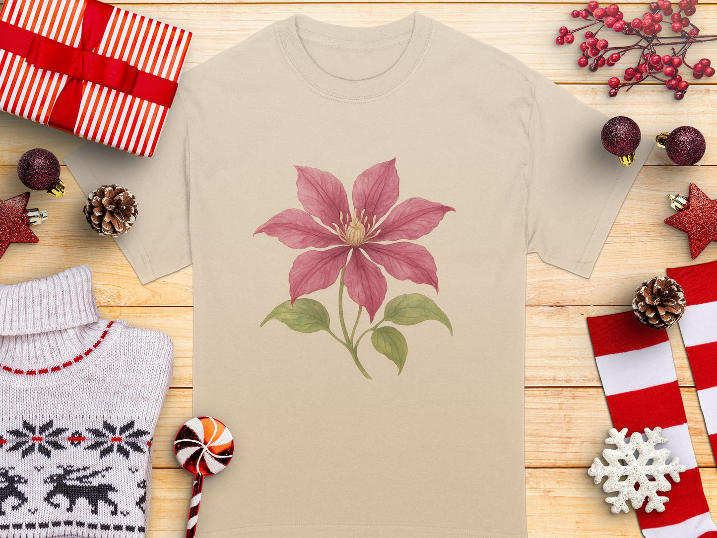Elegant Pink Flower Graphic Tee Shirt product type