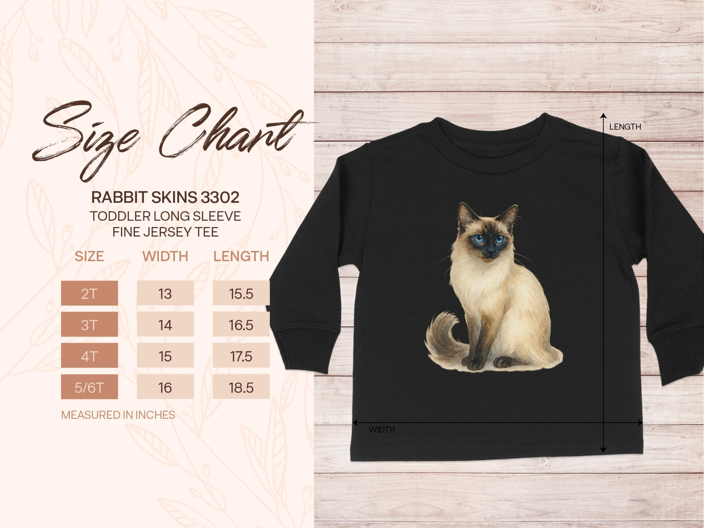 Vintage Siamese Cat Graphic Toddler Long Sleeve Tee product type