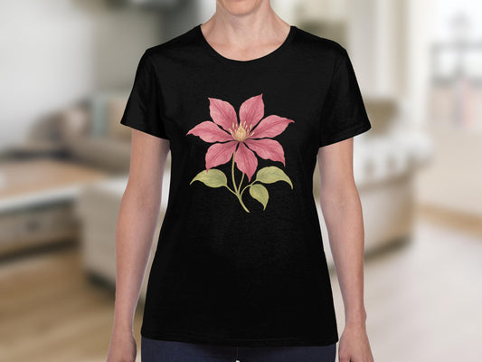 Pink Flower Graphic Design Short Sleeve Shirt product