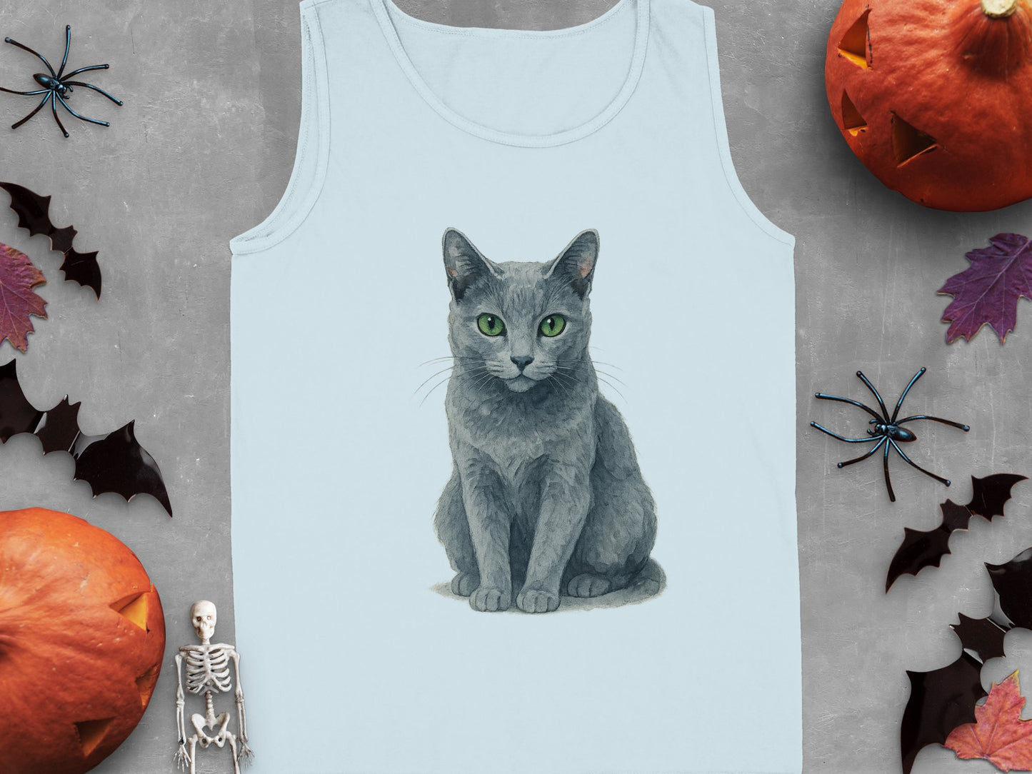 Cute Gray Cat Graphic Halloween Tank product