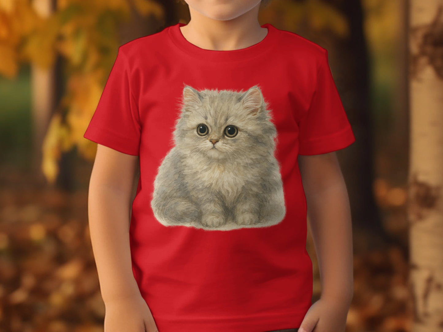 Adorable Fluffy Kitten Graphic Kids Shirt product