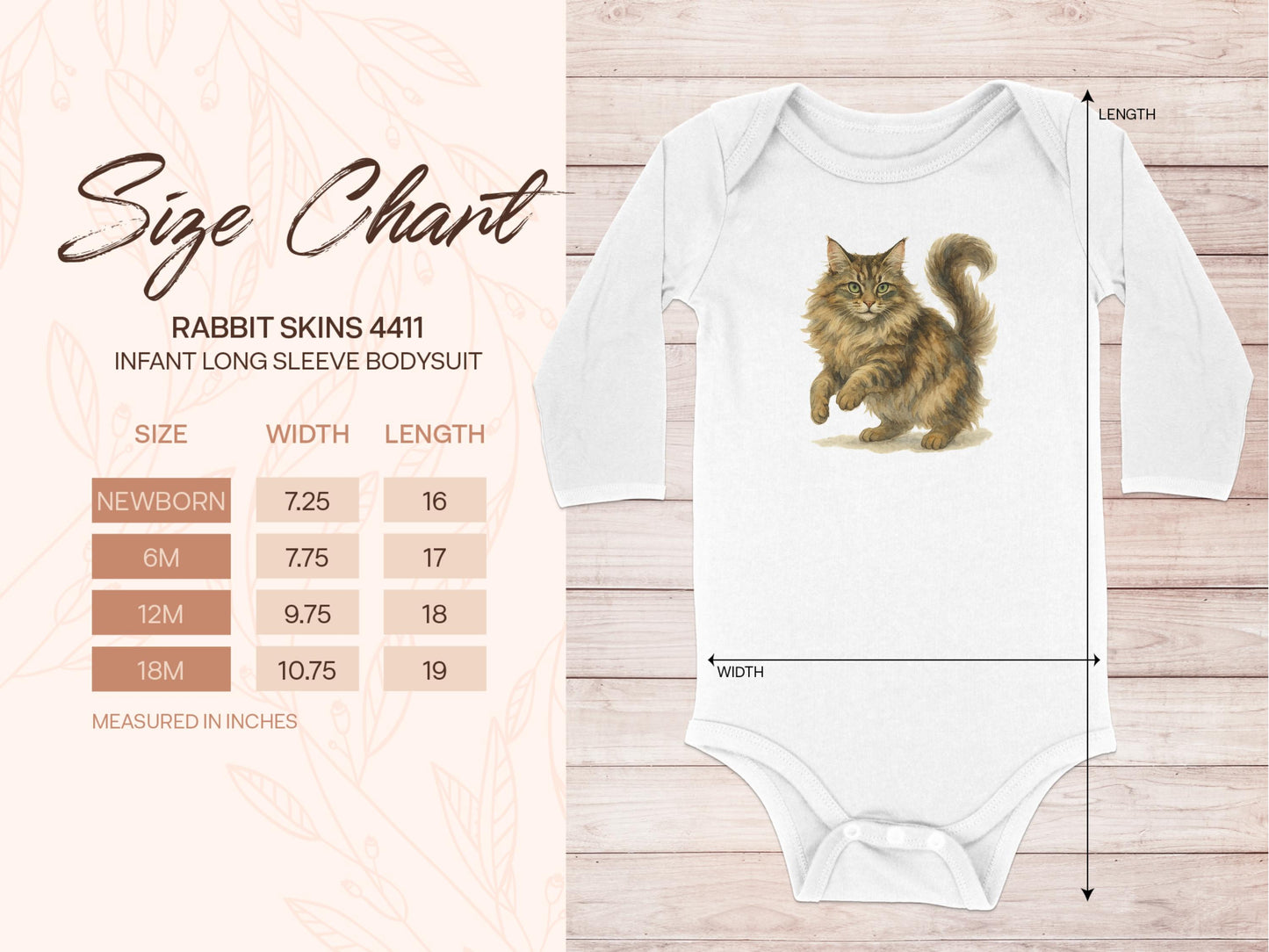 Adorable Cat Print Long Sleeve Infant Bodysuit product type