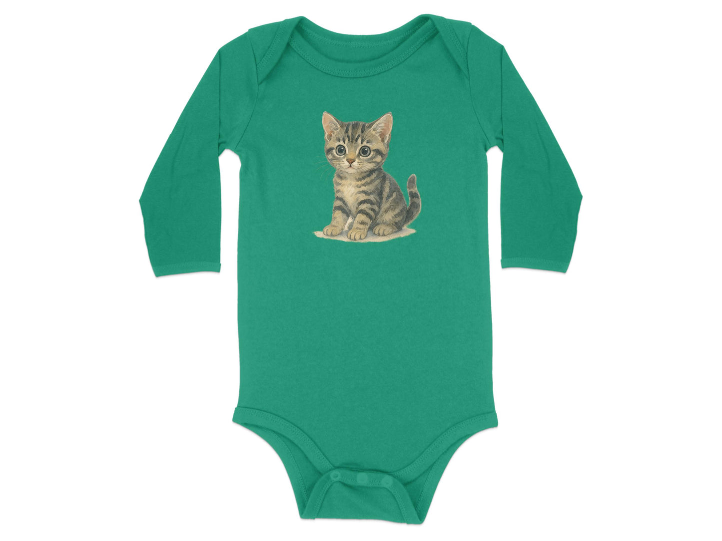 Cute Kitten Graphic Green Infant Bodysuit product type